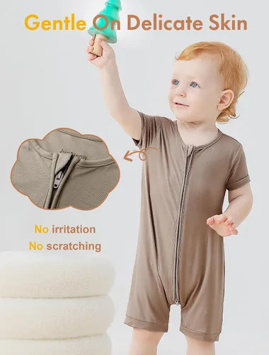 Vista 4 de JunNeng Viscose from Bamboo Baby Sleeper, Short Sleeve Romper Jumpsuit