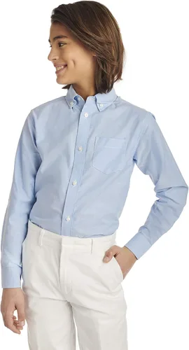 Vista 2 de IZOD - Camisa Oxford de manga larga con botones para niño, color sólido