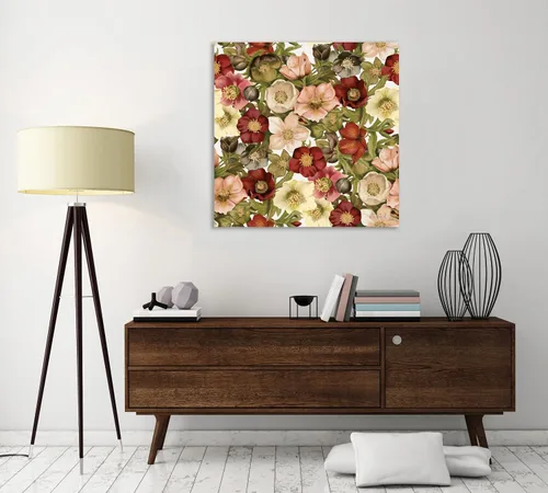 Vista 5 de Jaxson Rea "Vintage Petals Pattern I Gallery Wrapped Canvas by Katie Pertiet, 12" x 12