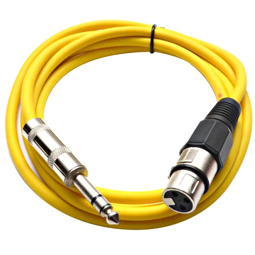 Vista 6 de Seismic Audio - SATRXL-F2 - Cable de conexión XLR naranja de 2 pies hembra a 1/4" TRS