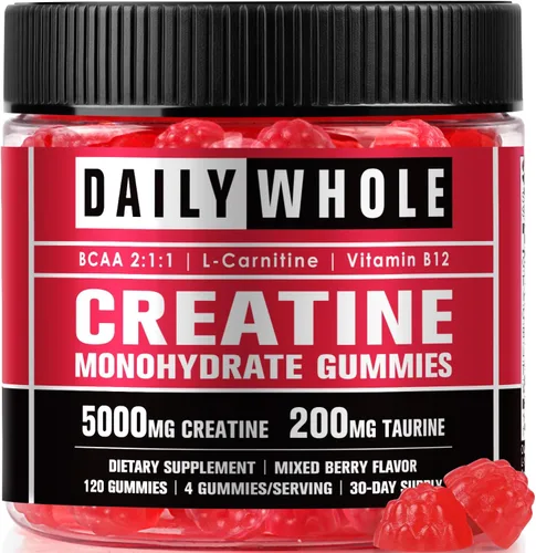 Vista 8 de Gomitas de monohidrato de creatina 12 en 1 complejo para mujeres y hombres Rojo
