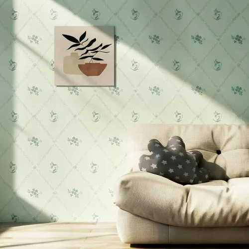 Vista 7 de Hopepak Papel pintado de despegar y pegar con rayas florales, papel pintado 17" x 78.7", papel de contacto con arco de flores verdes, papel pintado
