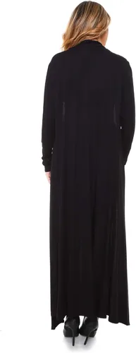Vista 3 de Cárdigan largo Isaac Liev para mujer, suéter largo, casual y con vuelo, abierto por delante, largo hasta los pies, drapeado, ligero, fabricado