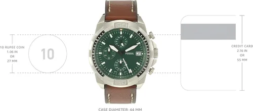 Vista 3 de Fossil Bronson Reloj casual de cuarzo para hombre con correa de acero inoxidable o cuero, Reloj cronógrafo Bronson