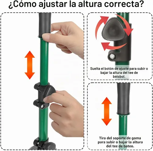 Vista 4 de Baseball Softball Batting Tee, Adjustable Height Tripod Stand