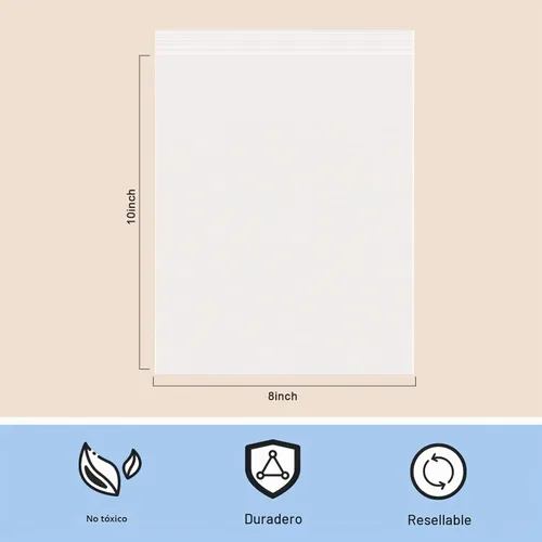 Vista 2 de Joybest - Paquete de 100 bolsas de plástico transparente con cremallera de 8 x 10 pulgadas, bolsa de polietileno resellable Paquete de 100