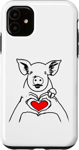 Vista 5 de iPhone 15 Line Art Pig Lover Granjero Pigs Farm Case