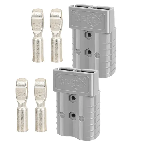 Vista 13 de 2 piezas conector de alimentación de batería de 175 amperios 600 voltios 1/0 AWG (contacto de 1/0AWG, 2 piezas carcasa gris) Kit de conector