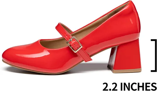 Vista 6 de Trary Mary Jane Shoes Women, Chunky Mary Janes Heels for Women Shoes Dressy Casual, Dress Shoes for Women Block Heels Closed Toe Mary Jane Pumps