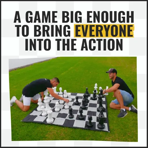 Vista 6 de MegaChess Juego de ajedrez gigante con tamaño King de 16 pulgadas de alto, un juego de ajedrez grande para familias que buscan juegos gigantes al