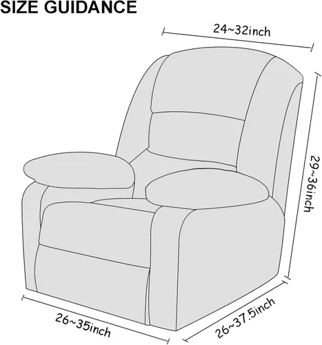 Vista 5 de 4 fundas de terciopelo grueso para silla reclinable, funda elástica para sofá reclinable de cuero, para sofá reclinable de casa rodante