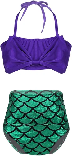 Vista 3 de YiZYiF - Traje de baño con cola de sirena, 2 piezas y 3 piezas