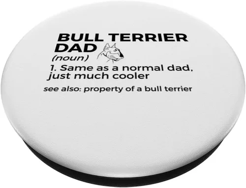 Vista 2 de Bull Terrier Dad Definition Funny Property Of A Bull Terrier PopSockets Standard PopGrip
