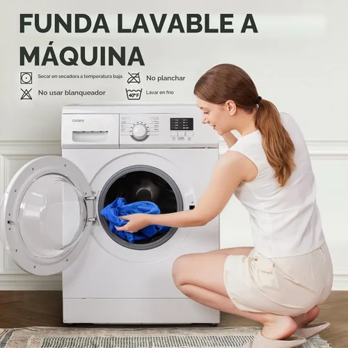 Vista 6 de Kingfun Colchón de espuma viscoelástica CertiPUR-US de 3 pulgadas, impermeable, enrollable, tapete grueso para dormir para tienda de campaña con Azul