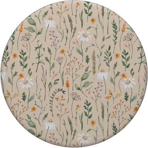 Vista 3 de PopSockets PopGrip estándar botánico de prado de flores silvestres verde terroso (beige arena)