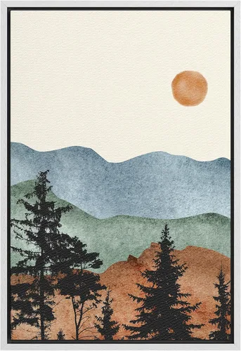 Vista 8 de SIGNFORD Lienzo enmarcado para pared, camino del desierto con cactus, naturaleza silvestre, ilustraciones modernas, arte decorativo, rústico