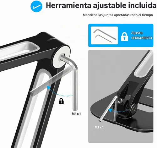 Vista 7 de AboveTEK Soporte para tableta, soporte ajustable para iPad multiángulo, soporte giratorio de 360° para iPad, soporte de escritorio de aluminio