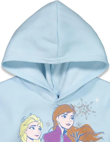Vista 8 de Disney Frozen - Conjunto de sudadera con capucha con volantes y leggings de forro polar para niñas, tallas de niña pequeña a niña grande (2T - 10-12)