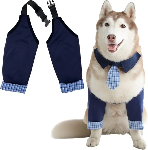 Vista 11 de Coderas para perros, rodilleras, coderas y callos para heridas, patas delanteras para dejar de lamer, perros medianos y grandes, L, color azul