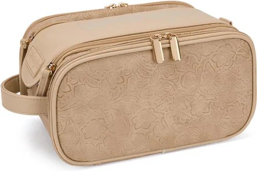 Vista 9 de Wrangler - Neceser de viaje grande para maquillaje, bolsa de cosméticos Vaca café