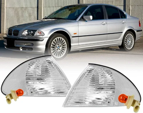 Vista 10 de DEPO 99-01 E46 4D - Juego de lámparas de señal de giro de esquina de color humo europeo (izquierda + derecha) compatible con BMW E46 1999-2001 Serie