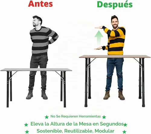 Vista 3 de Paquete de 4 extensores de patas de mesa, elevadores ajustables para patas de mesa, extensiones de patas de escritorio de acero resistente negro