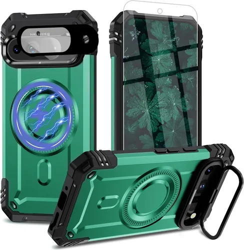 Vista 50 de Funda para Google Pixel 9 Pro XL [protección contra caídas de grado militar de 15 pies] con protector de pantalla y protector de lente, resistente a