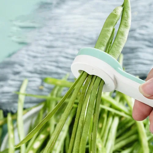 Vista 5 de BESTonZON 2 piezas de rallador de frijoles para verduras, de acero inoxidable ahora frijol verde, cortador de frijoles franceses, herramienta