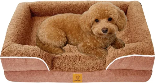 Vista 16 de Sofá para perros y gatos, sofá lavable para mascotas pequeñas, 30 Acogedora cama estilo sofá con lados elevados, amortiguación de felpa y una funda