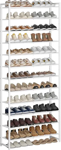 Vista 10 de Nunsino Zapatero de metal, organizador de zapatos de garaje de 6 niveles, con capacidad máxima para 30 pares, estante de almacenamiento de zapatos