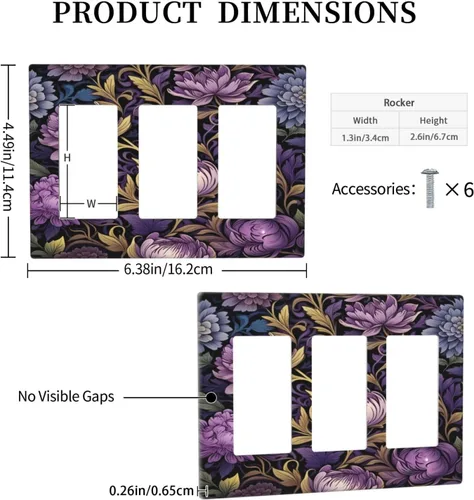 Vista 63 de Decorative Outlet Covers Blue Background White Cat Daisy Floral 2-Gang 1-Gang Wall Plate Single Toggle/Rocker Farmhouse Style Light Switch Covers