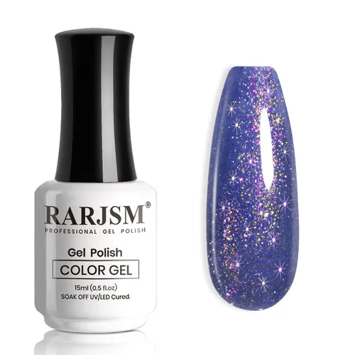 Vista 29 de RARJSM Esmalte de uñas en gel color albaricoque, dorado con brillantina, neutro, transparente, color nude, esmalte de gel para remojar para remojar