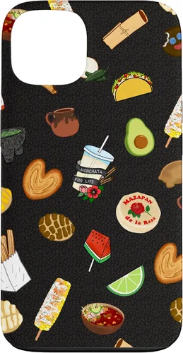 Vista 7 de Funda para iPhone 14 Pro Black Antojitos Mexican Food Latino Tacos Pan Dulce
