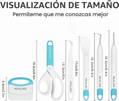Vista 2 de REALIKE Juego de herramientas de deshierbe de vinilo, kit de herramientas de vinilo para manualidades, raspador, espátula, pinzas, herramienta