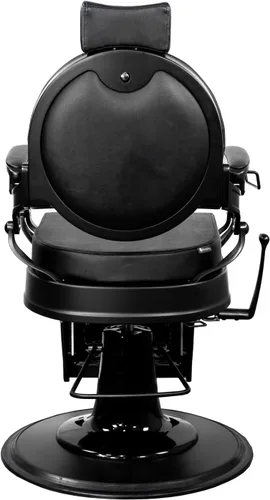 Vista 4 de Berkeley Truman - Silla de peluquero vintage, silla de peluquero reclinable, resistente, asiento negro, marco negro