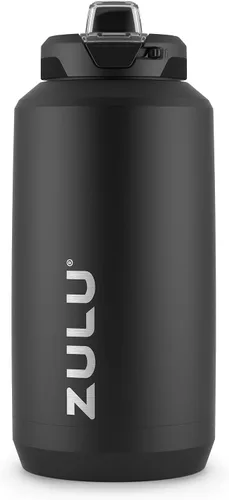 Vista 12 de ZULU Goals - Botella de agua de acero inoxidable con gran capacidad, aislada al vacío Jarra reutilizable con asa Tapa a prueba de fugas