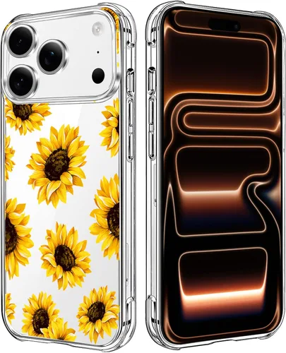 Vista 135 de Funda transparente de girasol compatible con iPhone SE 2022 SE 2020 7 8, funda trasera floral para niñas y mujeres, funda protectora transparente