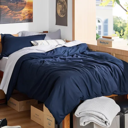 Vista 93 de Bedsure - Juego de funda de edredón tamaño individual/individual XL - Juego de ropa de cama suave de microfibra cepillada doble para niños