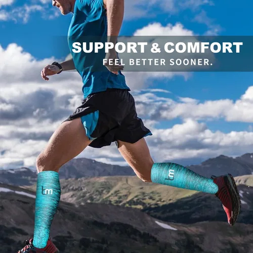 Vista 4 de Bluemaple Paquete de 6 calcetines de compresión de cobre para mujeres y hombres, el mejor apoyo para médicos, correr, enfermería, atletismo