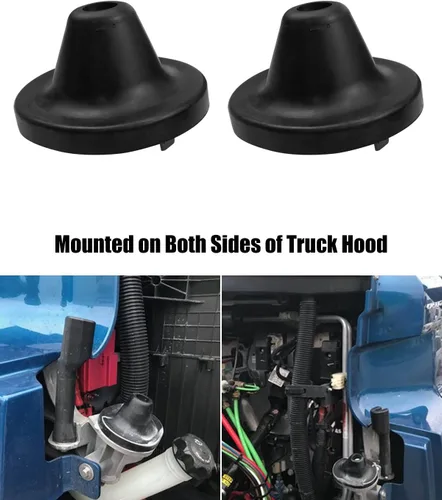 Vista 4 de Parachoques trasero de capó 2 piezas para Freightliner Cascadia reemplaza A18-59704-000 A17-20868-000, cono de tope de capó y parachoques