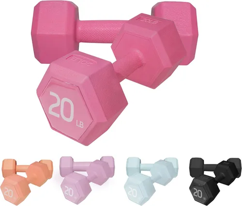 Vista 18 de Juego de pesas para mano de 5/10/15/20/25/36 libras, 5 opciones de colores, pesas libres de ejercicio y fitness, para mujeres y hombres