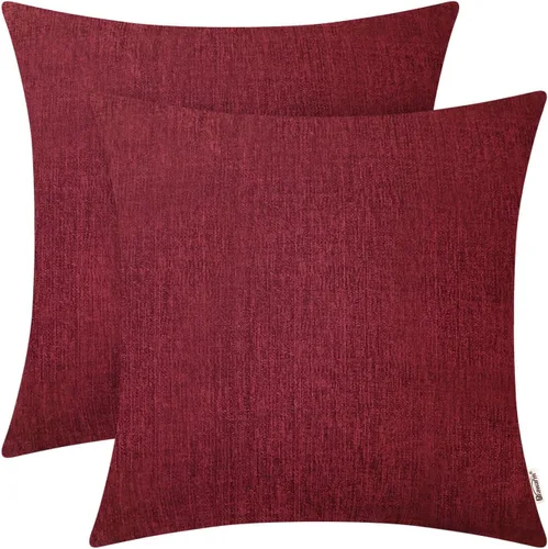 Vista 55 de BRAWARM Fundas de almohada 40x40 cm - Paquete de 2 fundas de almohada de chenilla negra, fundas de almohada de chenilla suave teñida sólida