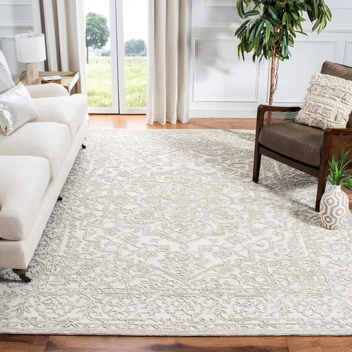 Vista 15 de SAFAVIEH Trace Collection Alfombra de pasillo, 2 pies 3 pulgadas x 8 pies, marfil y carbón, lana hecha a mano, ideal para zonas de alto tráfico