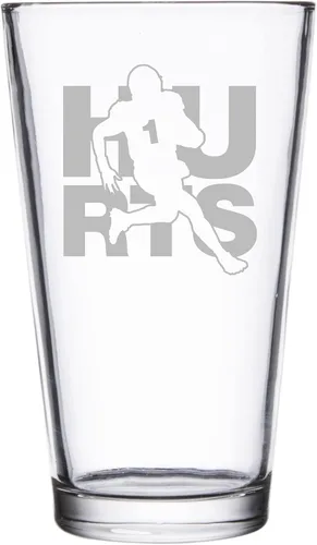 Vista 18 de Hat Shark Jugador atlético deportivo de fútbol – Vasos de pinta grabados con láser para cerveza, jarra de 16 onzas (Allen #17)
