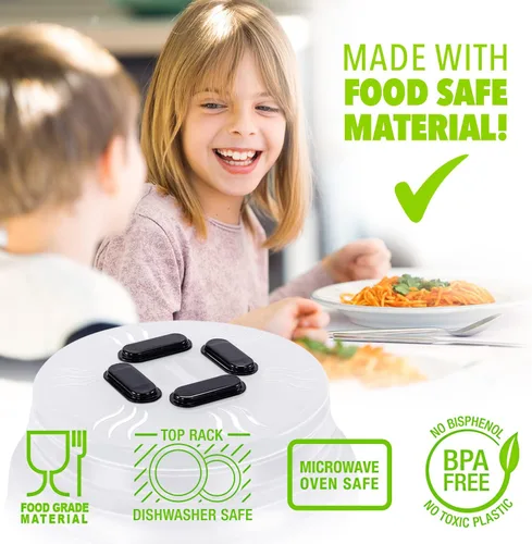 Vista 7 de Hover Cover Cubierta magnética plegable contra salpicaduras, tapa transparente de 10 pulgadas para alimentos, sin BPA, protector de placa ventilada