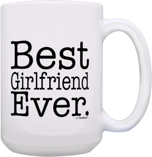 Vista 8 de ThisWear Regalo de cumpleaños para novia, mejor novia, regalo de 11 oz, taza de café de cerámica, taza de té, color blanco