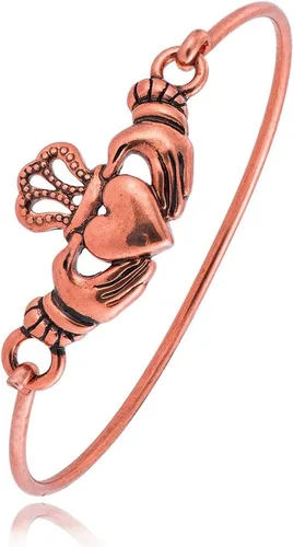 Vista 10 de The Claddagh - Pulsera irlandesa para mujer, 6.5 en 6 tonos, regalo elegante Oro