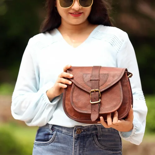 Vista 8 de Bolso de cuero marrón vintage para mujer, bolso cruzado de piel auténtica, bolso cruzado de cuero marrón envejecido para mujer, 9 pulgadas