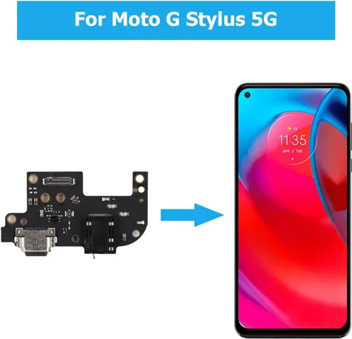 Vista 3 de [Nuevo] Duotipa - Conector de carga USB para Moto G Stylus 5G 2021, puerto de carga USB, cable flexible, repuesto para conector XT2131, cargador
