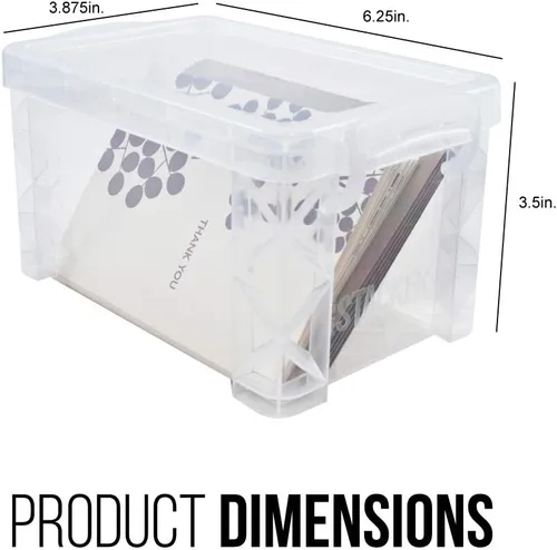 Vista 3 de Advantus 40307 Super Stacker - Cajas de almacenamiento, capacidad para 400 tarjetas de 3 x 5, plástico, transparente